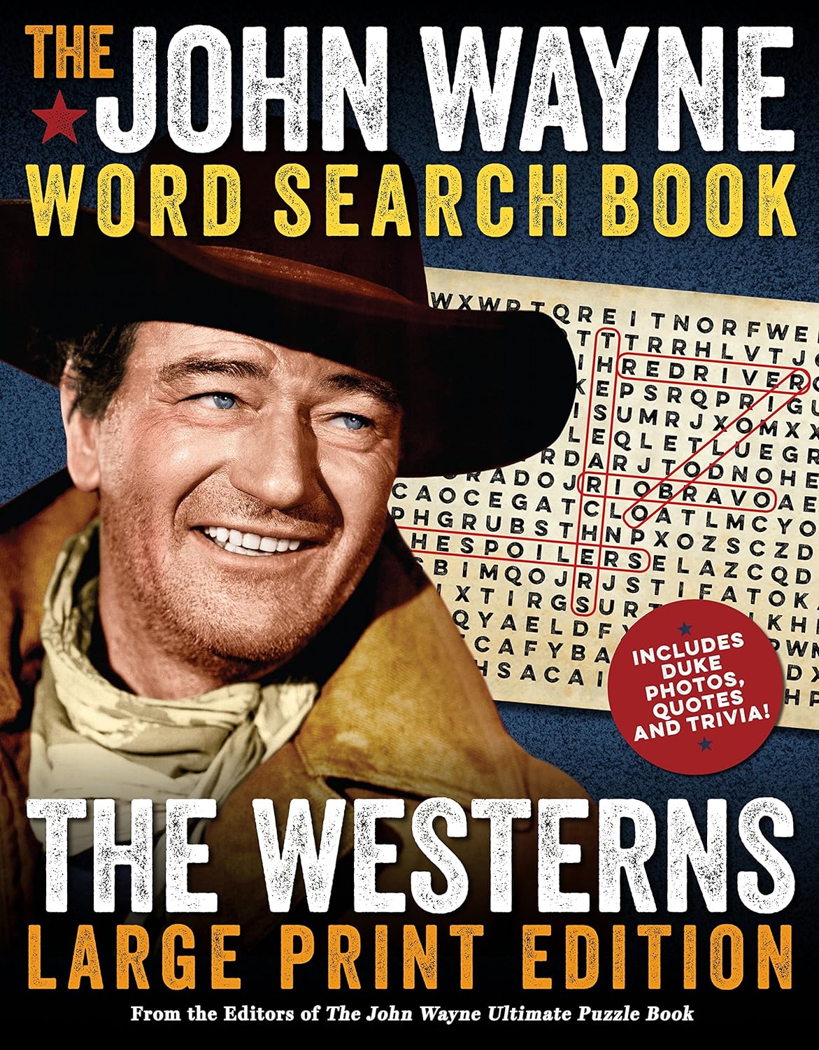 The John Wayne Word Search Book - The Westerns Large Print Edition (John Wayne Puzzle Books) - TX Corrections Bookstore